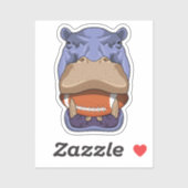 Hippo beim Fußballsport Aufkleber (Blatt)