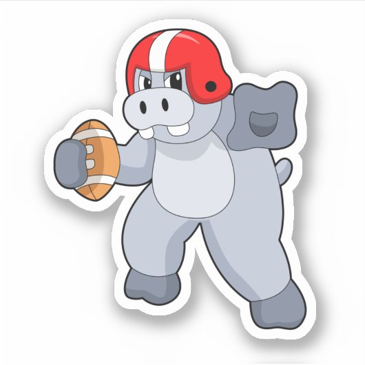Hippo beim Fußballsport Aufkleber (Vorderseite)