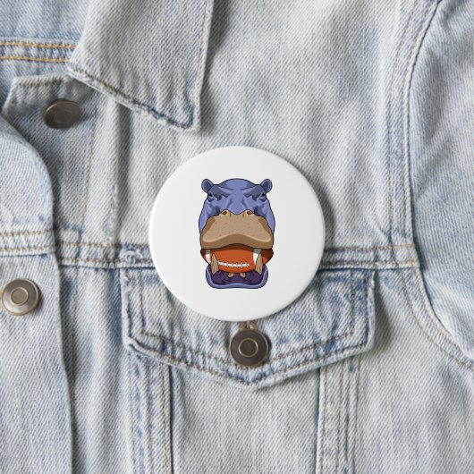 Hippo beim Fußballsport Button (Beispiel)