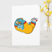 Hippo beim Fußballsport Karte (Gelbe Blume)