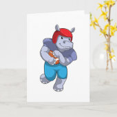 Hippo beim Fußballsport Karte (Gelbe Blume)