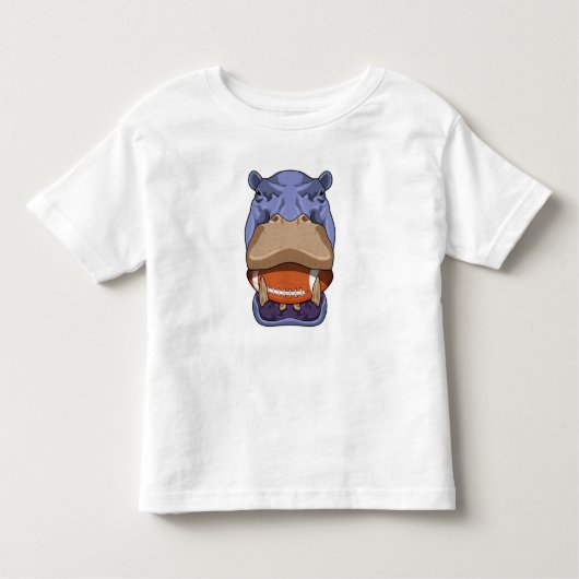 Hippo beim Fußballsport Kleinkind T-shirt (Vorderseite)