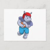 Hippo beim Fußballsport Postkarte (Vorderseite)