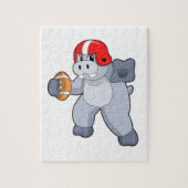 Hippo beim Fußballsport Puzzle (Vertikal)