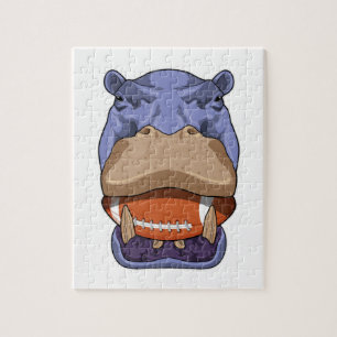 Hippo beim Fußballsport Puzzle
