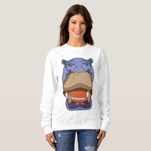 Hippo beim Fußballsport Sweatshirt (Vorne ganz)