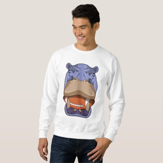 Hippo beim Fußballsport Sweatshirt (Vorne ganz)