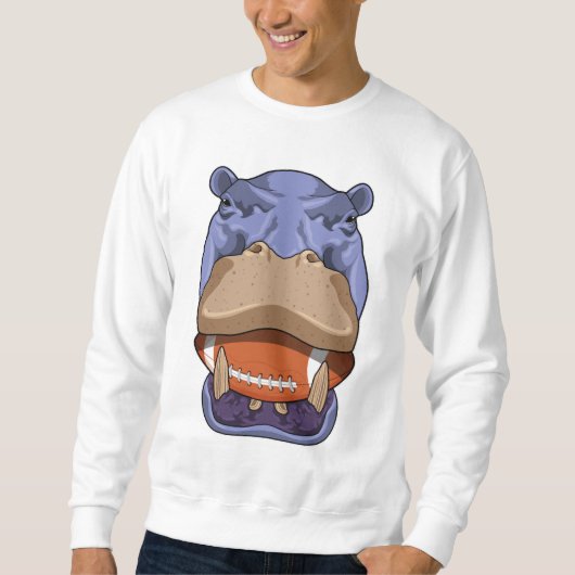 Hippo beim Fußballsport Sweatshirt (Vorderseite)