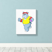 Hippo beim Laufen Leinwanddruck (Insitu (Holzboden))