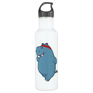 Hippo beim Laufen mit Headband Edelstahlflasche