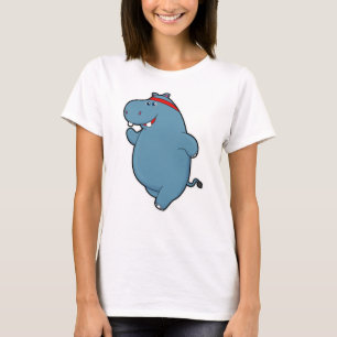 Hippo beim Laufen mit Headband T-Shirt