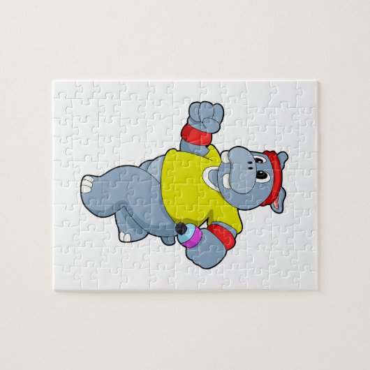 Hippo beim Laufen Puzzle (Horizontal)