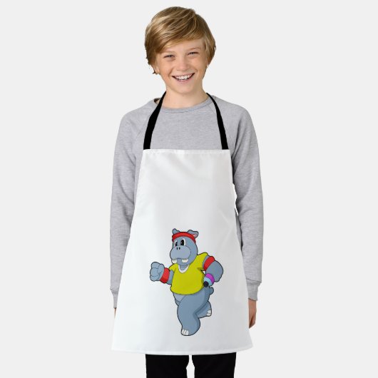 Hippo beim Laufen Schürze (Getragen)