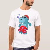 Hippo beim Schwimmen mit Schwimmstämmen T-Shirt (Vorderseite)