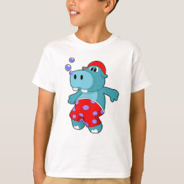 Hippo beim Schwimmen mit Schwimmstämmen T-Shirt