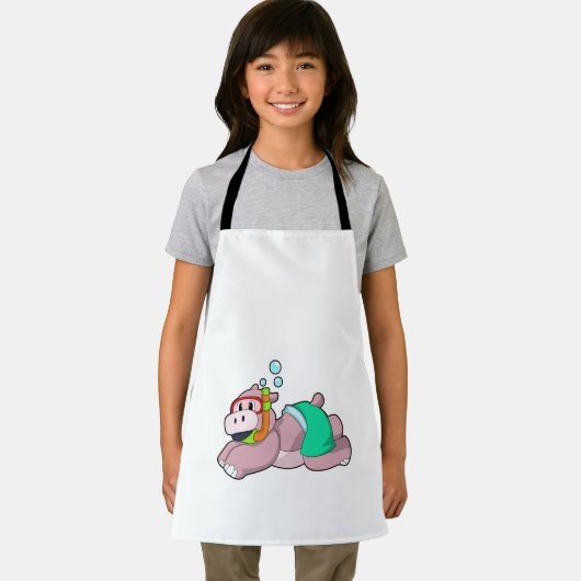 Hippo beim Tauchen mit Schnorchel Schürze (Insitu)