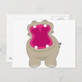Hippo Big Mouth Postkarte (Vorne/Hinten)