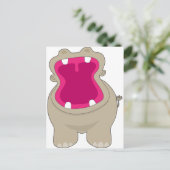 Hippo Big Mouth Postkarte (Stehend Vorderseite)