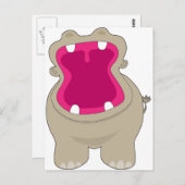 Hippo Big Mouth Postkarte (Vorne/Hinten)