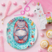 Hippo Bikini in Pool Party Pappteller (Party)