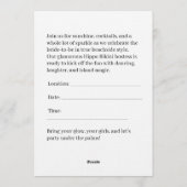 Hippo-Bikini-Junggesellinnenabschiedseinladung Einladung (Rückseite)