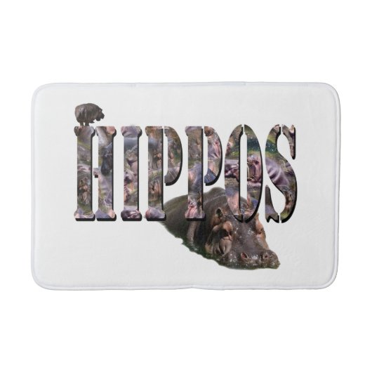 Hippo-Bild-Logo mit Hippos, Badematte (Vorderseite)