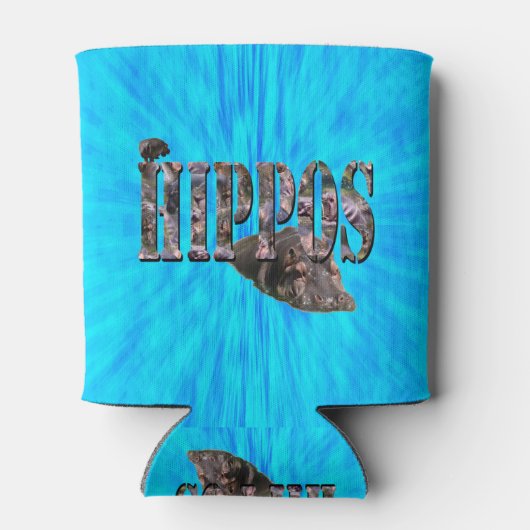 Hippo-Bild-Logo mit Hippos, Dosenkühler (Rückseite)