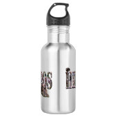 Hippo-Bild-Logo mit Hippos, Edelstahlflasche (Vorderseite)