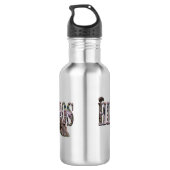 Hippo-Bild-Logo mit Hippos, Edelstahlflasche (Rückseite)