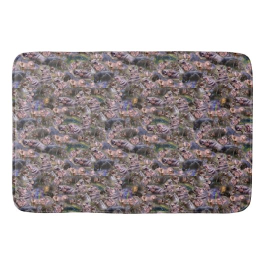 Hippo Bilder sammeln sich, Memory Foam Bath Mat. Badematte (Vorderseite)