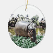 Hippo & Bird Keramikornament (Links)