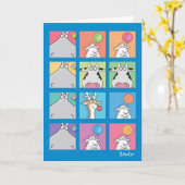 HIPPO BIRDIE FACES KARTE (Gelbe Blume)