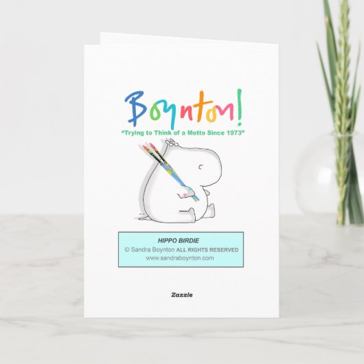 HIPPO BIRDIE KARTE (Rückseite)