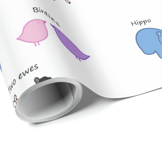 Hippo Birdies Two Ewes Geschenkpapier (Rolleneckpunkt)