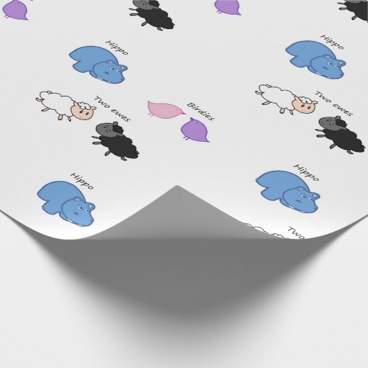 Hippo Birdies Two Ewes Geschenkpapier (Ecke)