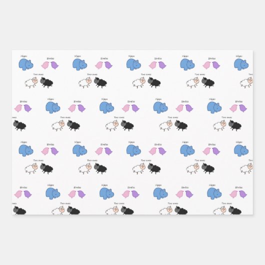 Hippo Birdies Two Ewes Geschenkpapier Set (Vorderseite 3)