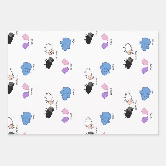 Hippo Birdies Two Ewes Geschenkpapier Set (Vorderseite 2)