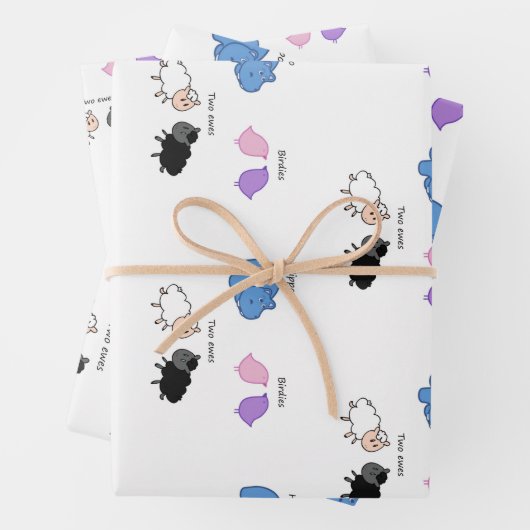 Hippo Birdies Two Ewes Geschenkpapier Set (Beispiel)