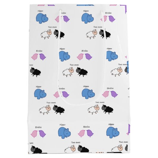 Hippo Birdies Two Ewes Mittlere Geschenktüte (Rückseite)