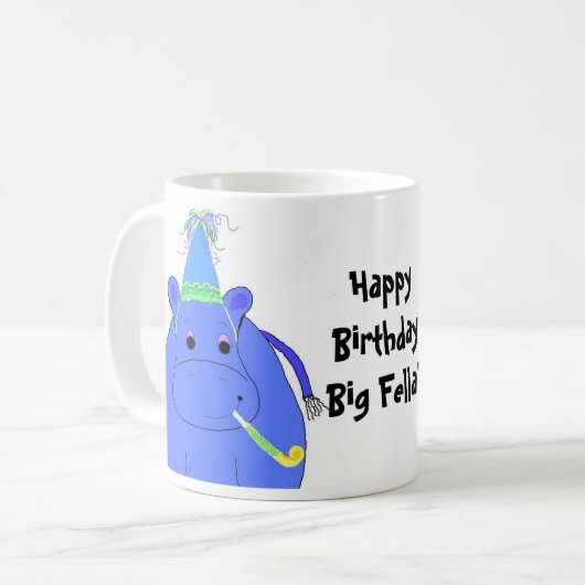 Hippo Birthday Big Fella Kaffeetasse (Vorderseite Links)