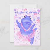 Hippo Birthday Card Ballerina Hippo Ballet Dancer (Vorderseite)