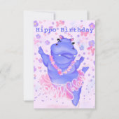 Hippo Birthday Card Ballerina Hippo - Ihr Name (Vorderseite)