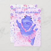 Hippo Birthday Card Ballerina Hippo - Ihr Name (Vorne/Hinten)