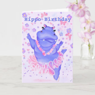 Hippo Birthday Card Balletttänzer Hippo Ihr Text Karte