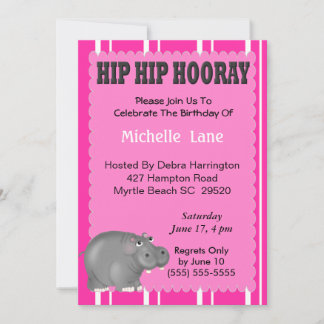 Hippo Birthday Einladung