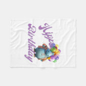 Hippo Birthday Fleecedecke (Vorderseite (Horizontal))