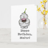 Hippo Birthday - Happy Birthday Karte (Gelbe Blume)