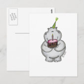 Hippo Birthday - Happy Birthday Postkarte (Vorne/Hinten)