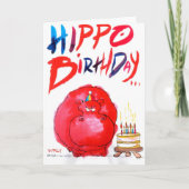 HIPPO BIRTHDAY KARTE (Vorderseite)