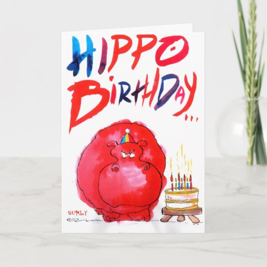 HIPPO BIRTHDAY KARTE (Vorderseite)